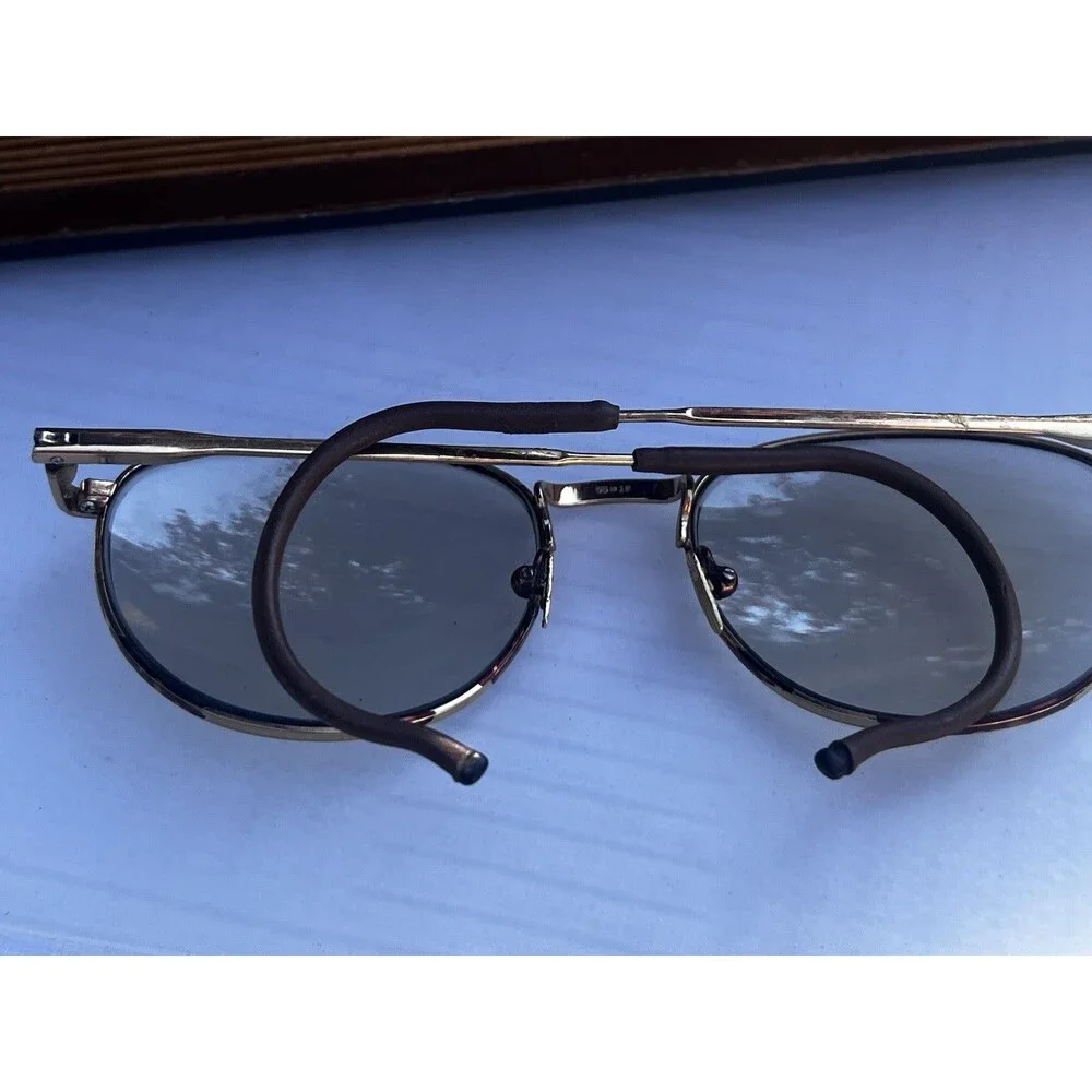 1970s Vintage BerDel Steroflex GEP Gold Eyeglass Frames Italy 55-19 Cable Temple